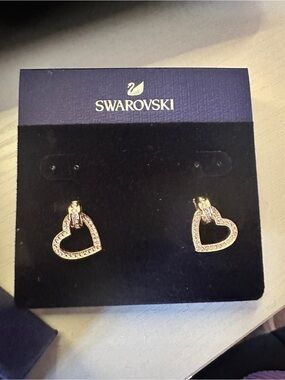 Swarovski Rose Gold Open Heart Crystal Set